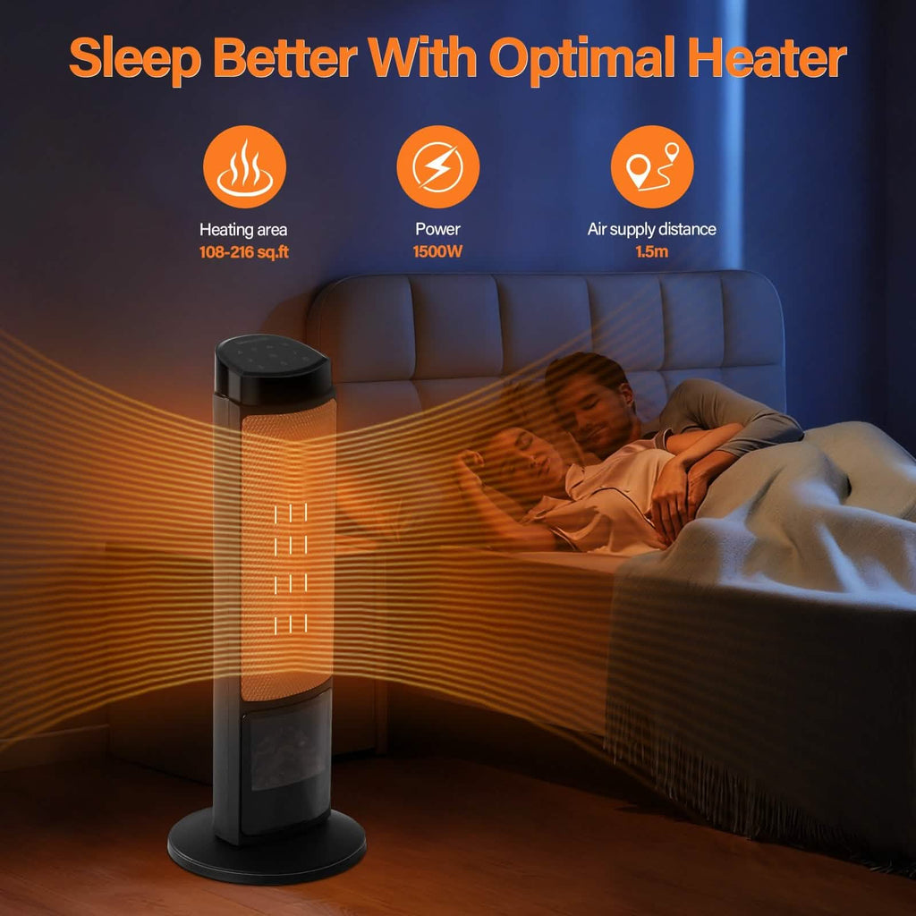 Portable Electric Space Heater with Remote & Thermostat - PhishStones Products