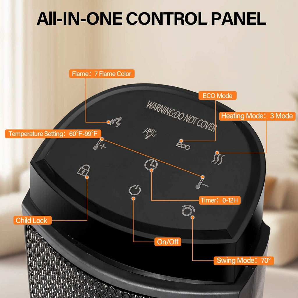 Portable Electric Space Heater with Remote & Thermostat - PhishStones Products