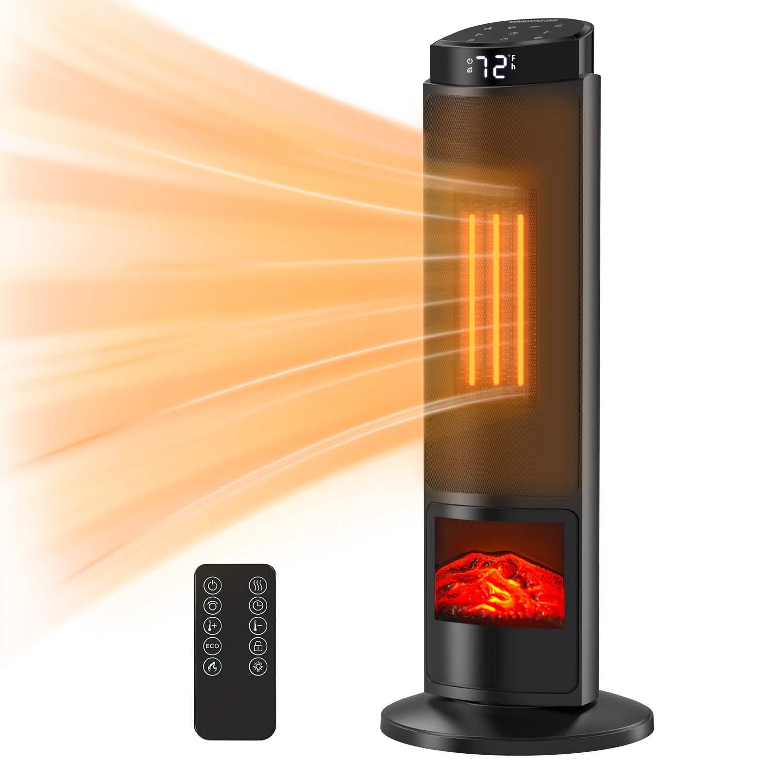 Portable Electric Space Heater with Remote & Thermostat - PhishStones Products
