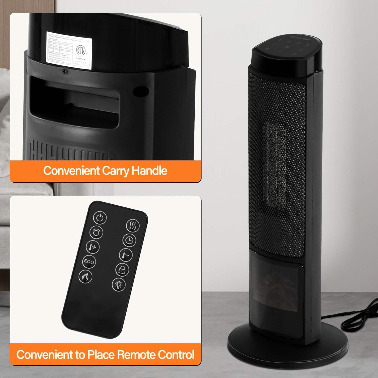 Portable Electric Space Heater with Remote & Thermostat - PhishStones Products