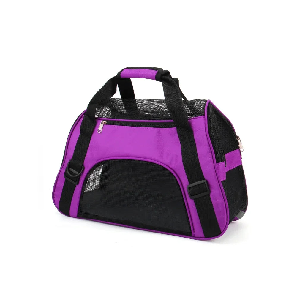 Portable Mesh Pet Carrier Bag – Breathable Foldable Travel Handbag for Small Dogs & Cats - PhishStones Products
