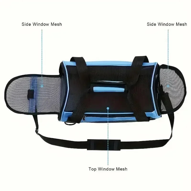 Portable Mesh Pet Carrier Bag – Breathable Foldable Travel Handbag for Small Dogs & Cats - PhishStones Products