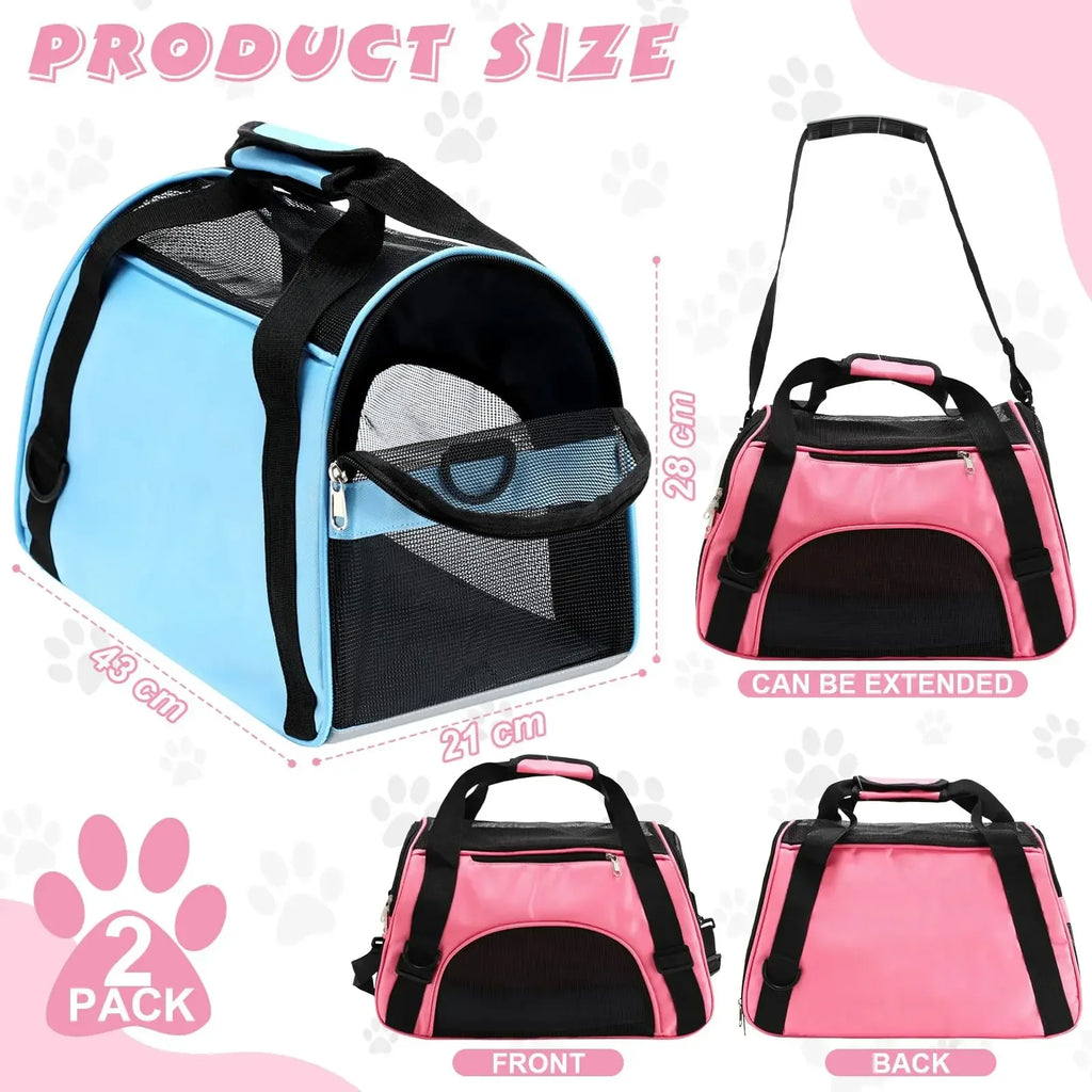 Portable Mesh Pet Carrier Bag — Foldable Breathable Travel Handbag for Small Cats & Dogs - PhishStones Products