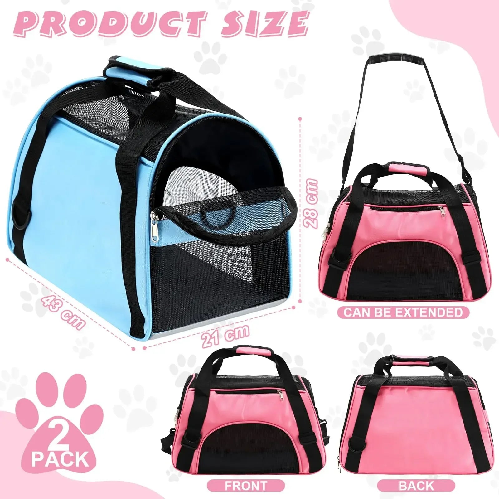 Portable Mesh Pet Carrier Bag — Foldable Breathable Travel Handbag for Small Cats & Dogs - PhishStones Products
