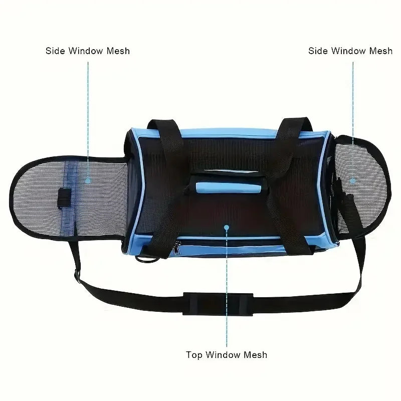 Portable Mesh Pet Carrier Bag — Foldable Breathable Travel Handbag for Small Cats & Dogs - PhishStones Products