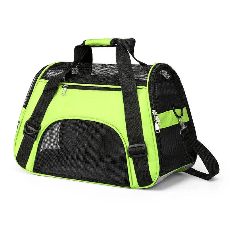 Portable Mesh Pet Carrier – Breathable Foldable Travel Handbag for Cats & Small Dogs - PhishStones Products