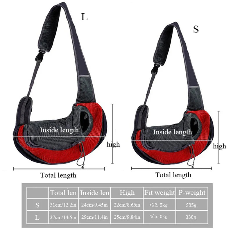 Portable Nylon Pet Carrier Sling – Hands - Free Shoulder Crossbody Bag for Small Dogs & Cats - PhishStones Products