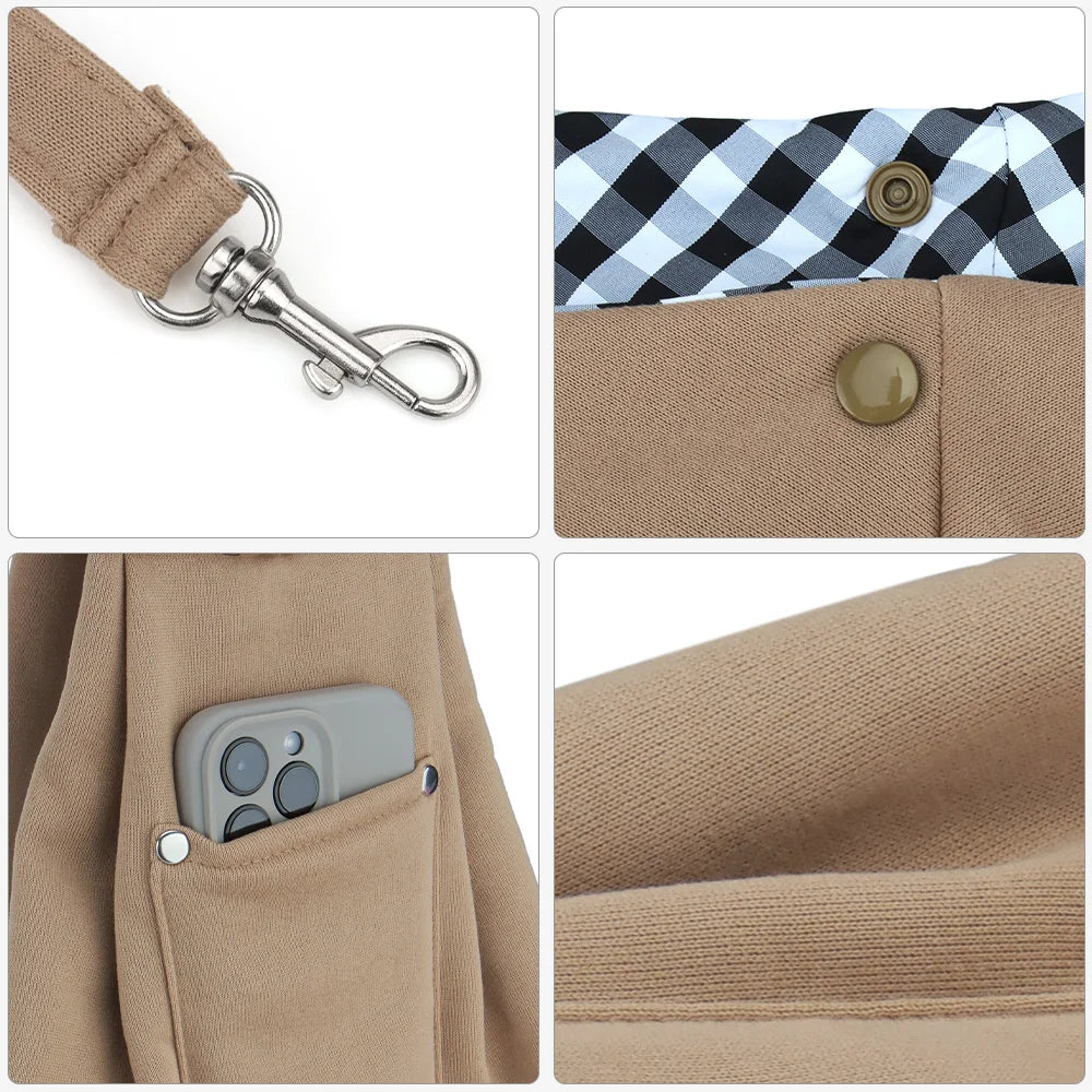 Portable Pet Shoulder Carrier with Phone Pocket – Travel Handbag for Small Dogs & Cats - PhishStones Products