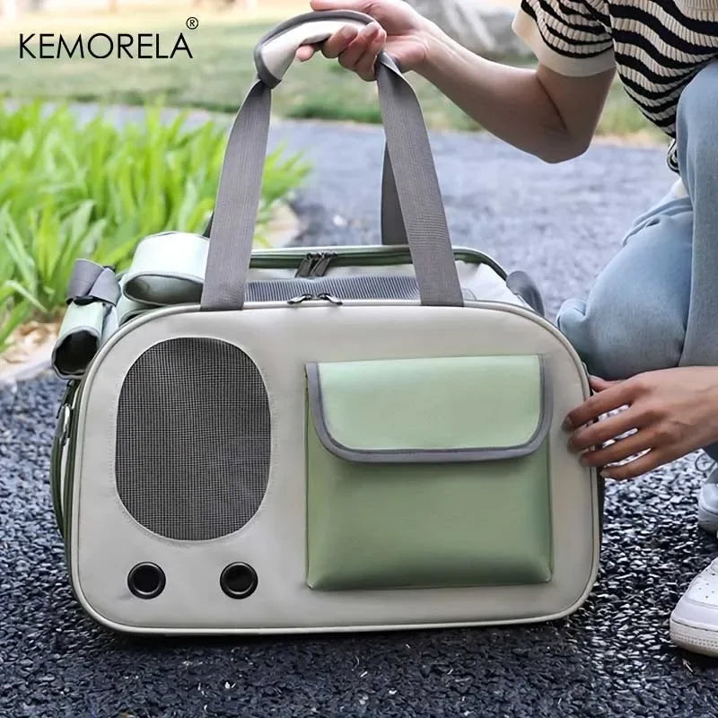 Portable Soft - Sided Nylon Pet Carrier for Cats & Small Dogs - Travel Mesh Carrier for Outdoor & Car - PhishStones Products