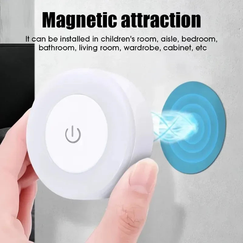 Portable USB Rechargeable LED Night Light - Touch Round Table Lamp for Bedroom, Kids Room & Living Room - PhishStones Products