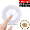 Portable USB Rechargeable LED Night Light - Touch Round Table Lamp for Bedroom, Kids Room & Living Room - PhishStones Products