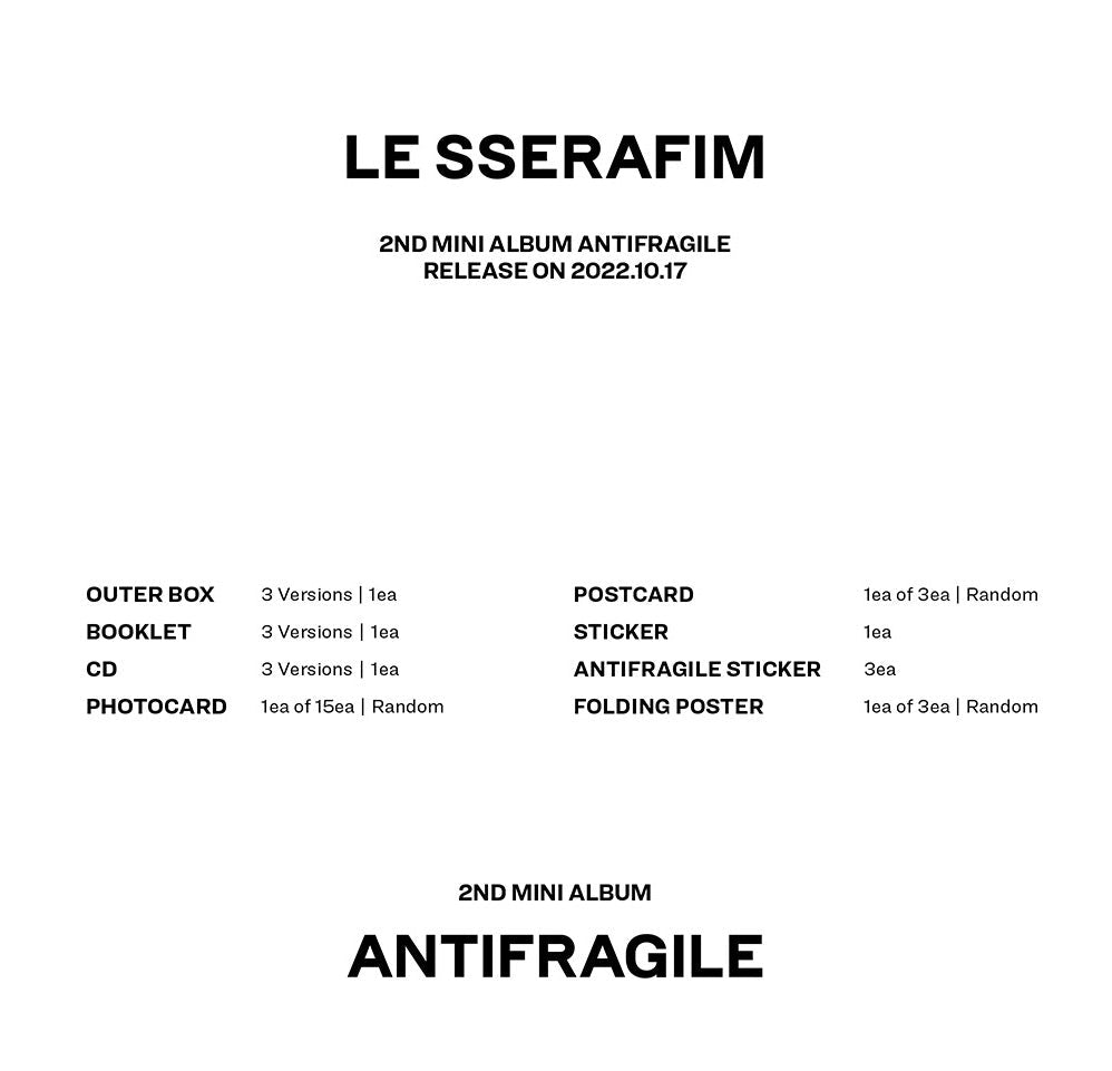 LE SSERAFIM 2nd Mini Album - Antifragile