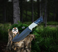 Premium Black & White Handle Hunting Knife - Outdoor Survival Tool - PhishStones Products