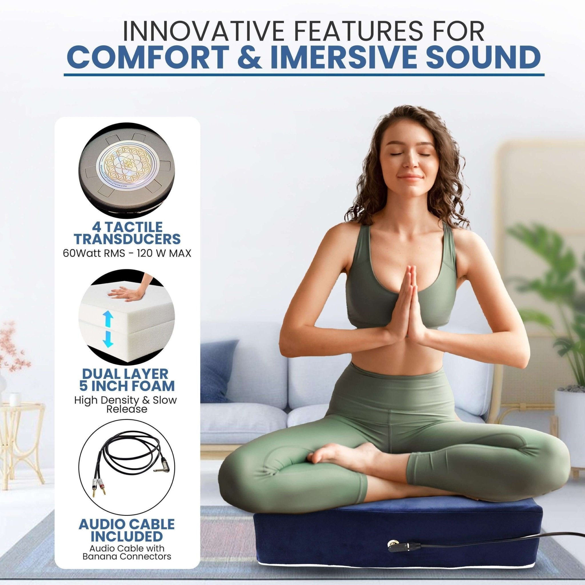Premium Vibroacoustic Therapy Meditation Cushion Bundle - PhishStones Products