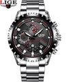 Men's  Watch With Chronometers Day Display And Fluorescent Hands Unique Design Excellent Gift