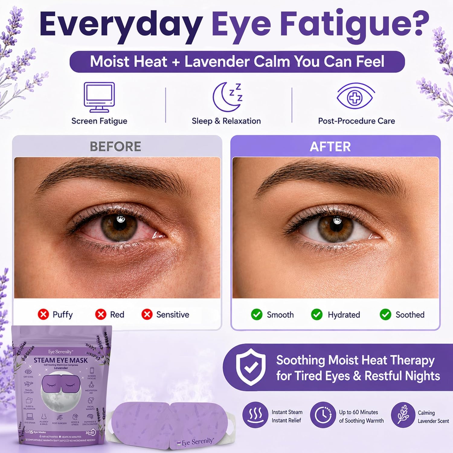 Eye Serenity Steam Eye Mask - LAVENDER