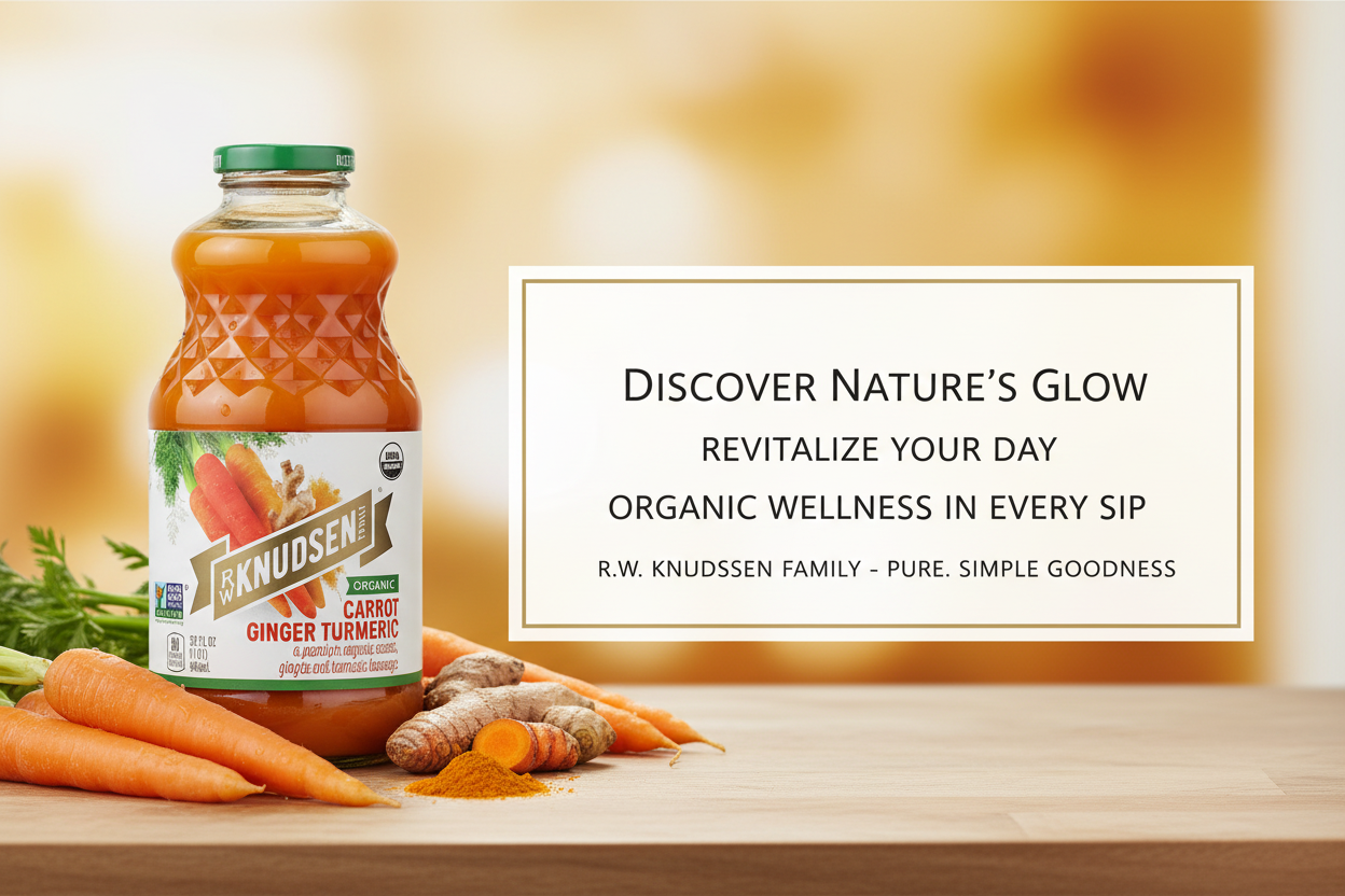 R.W. Knudsen Organic Carrot Ginger Turmeric Juice - Immune Support (Case of 6, 32 oz)