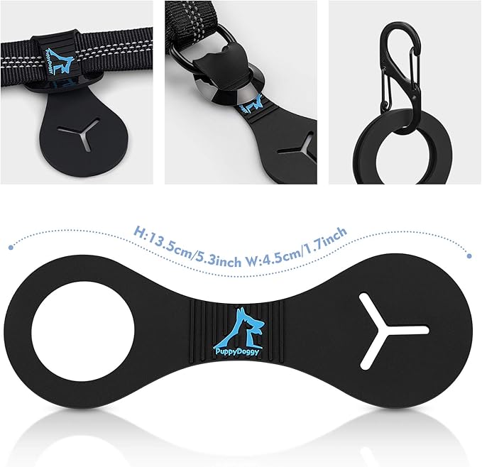 PuppyDoggy Dog Poop Bag Holder for Leash Waste Bag Carrier Dog Poop Bag Dispenser for Walking Running Bicycle Accessory 4 pieces (Blue) - PhishStones Products