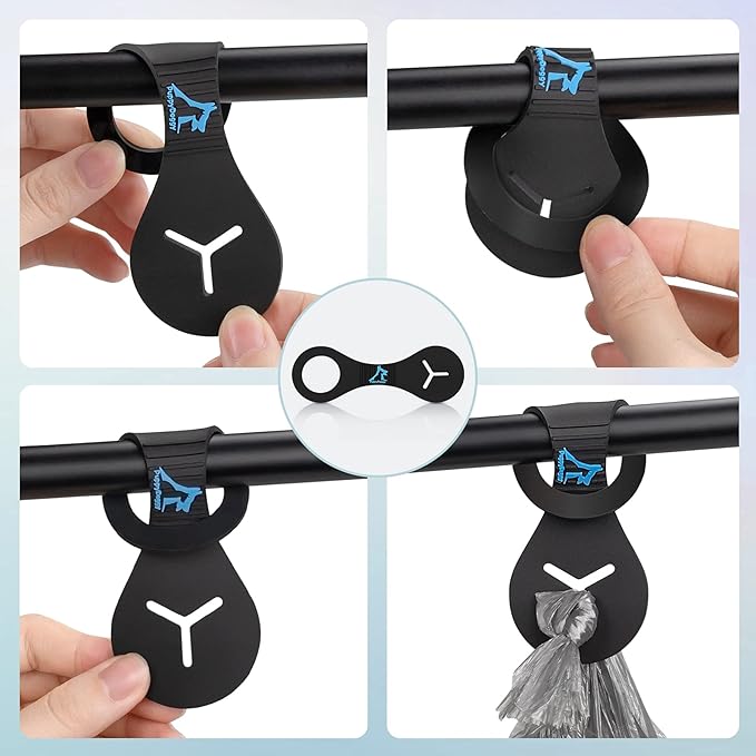 PuppyDoggy Dog Poop Bag Holder for Leash Waste Bag Carrier Dog Poop Bag Dispenser for Walking Running Bicycle Accessory 4 pieces (Blue) - PhishStones Products