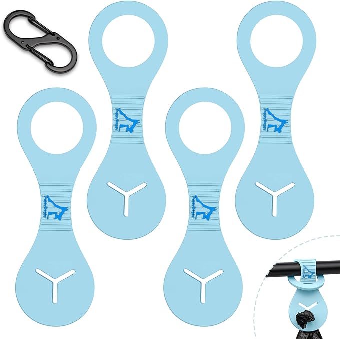 PuppyDoggy Dog Poop Bag Holder for Leash Waste Bag Carrier Dog Poop Bag Dispenser for Walking Running Bicycle Accessory 4 pieces (Blue) - PhishStones Products