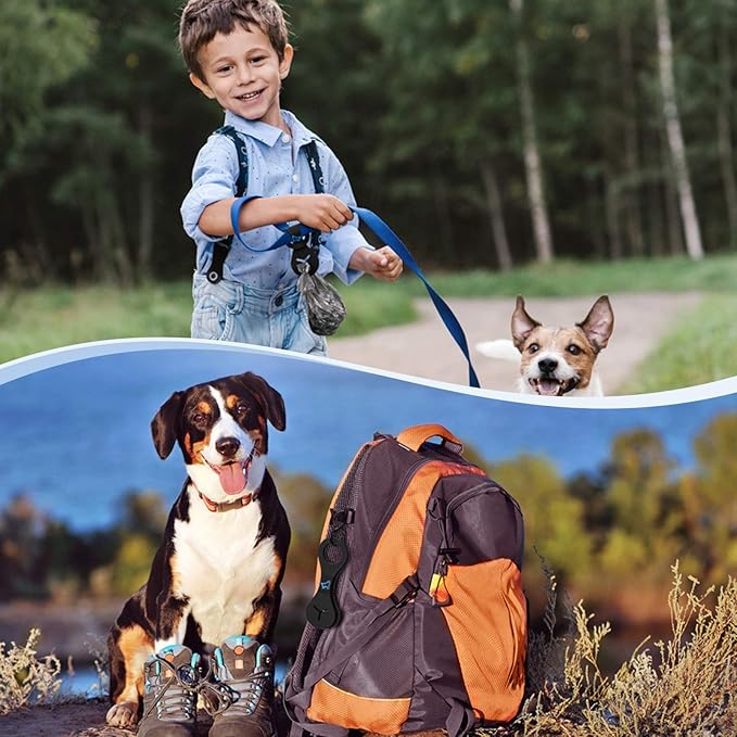 PuppyDoggy Dog Poop Bag Holder for Leash Waste Bag Carrier Dog Poop Bag Dispenser for Walking Running Bicycle Accessory 4 pieces (Blue) - PhishStones Products