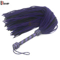 💜🖤 Real Cowhide Suede Leather Flogger 50 Falls Purple and Black Heavy Duty Thuddy Whip | BDSM Impact
