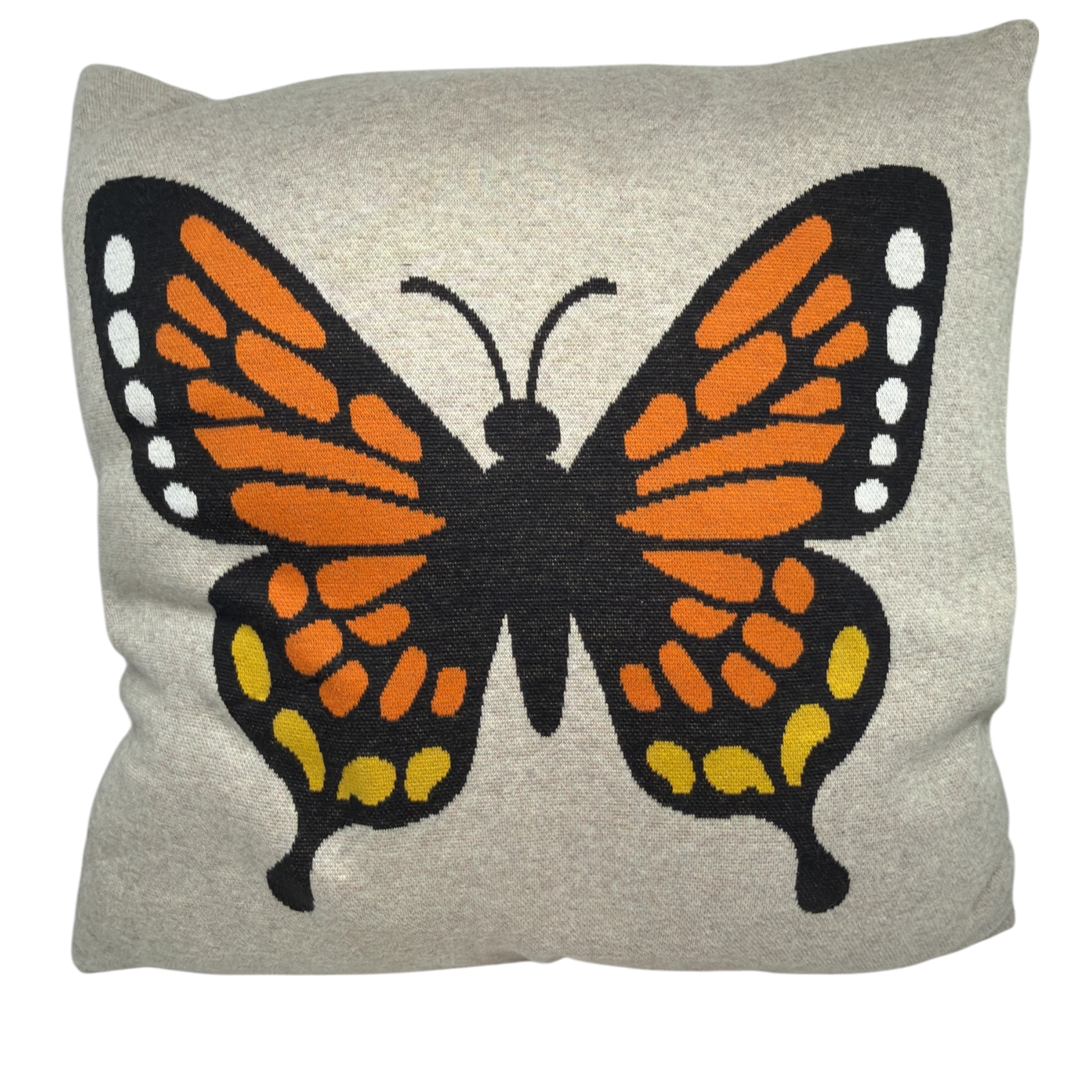Knitted Butterfly Accent Pillow