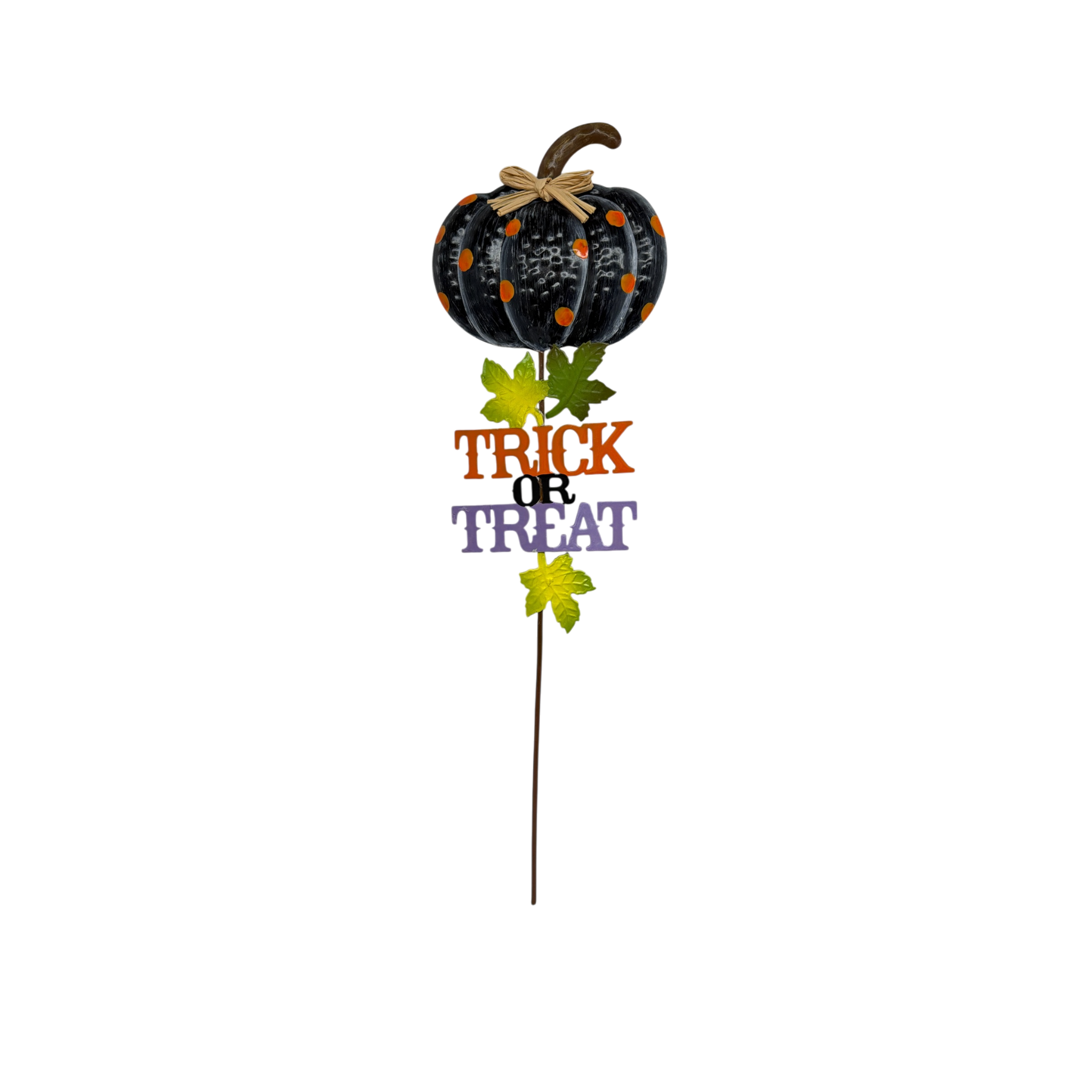 Trick Or Treat Black  Pumpkin Garden Stake