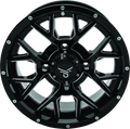 QuadBoss, QuadBoss Barbwire 14x7 - 4+3 - 4/156 Milled Aluminum Wheel with Black Center Caps