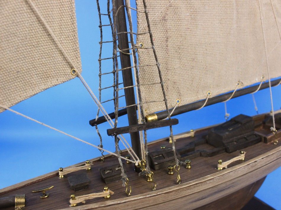 Wooden Rustic Columbia Model Sailboat Decoration Limited 30""