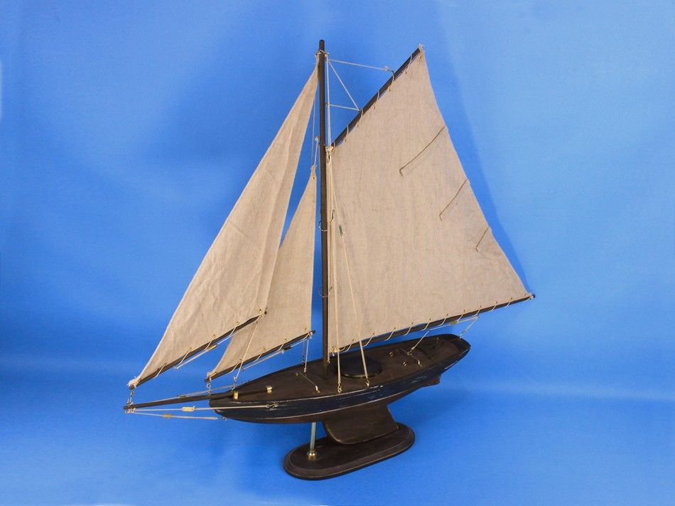 Wooden Rustic Newport Sloop Model Sailboat Decoration 30""