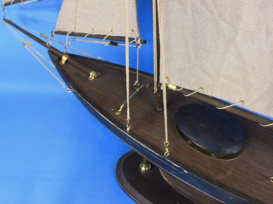Wooden Rustic Newport Sloop Model Sailboat Decoration 30""