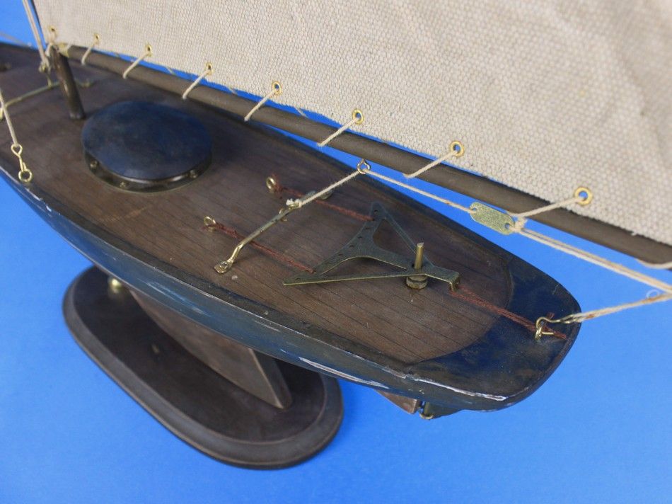 Wooden Rustic Newport Sloop Model Sailboat Decoration 30""