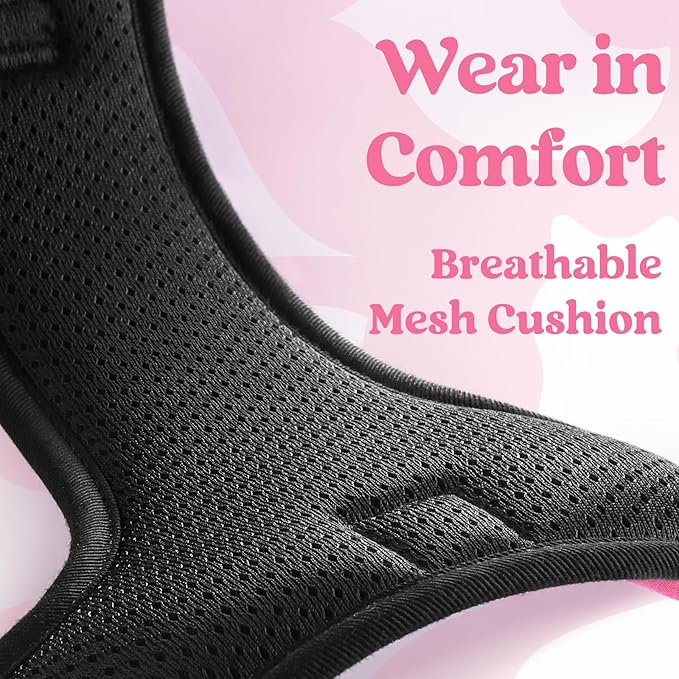 rabbitgoo Dog Harness for Large, No Pull Pet Harness with 3 Buckles, Adjustable Soft Padded Vest with Control Handle, Walking Reflective Pet Vest for Extra Large Dogs, Rose Pink, XL - PhishStones Products