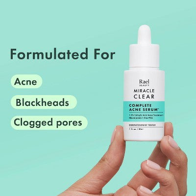 Rael Miracle Clear Complete Acne Treatment Face Serum 1oz - New - PhishStones Products