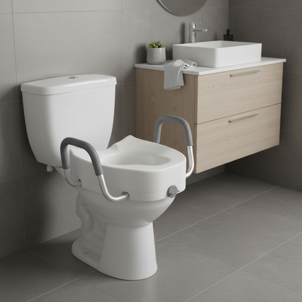 Drive Medical Raised Toilet Seat, 5-Inch Elongated with Aluminum Arms