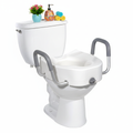 Drive Medical Raised Toilet Seat, 5-Inch Elongated with Aluminum Arms