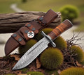 Rambo Bowie Knife with Exotic Rosewood & Stacked Leather Handle - PhishStones Products
