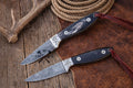 Rancher Buckaroo Knifes Collection – 3” Damascus Blade with Belt Sheath - PhishStones Products