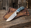 Rasp Forged Frontier Knife – Pine Cone Handle & Leather Belt Sheath - PhishStones Products