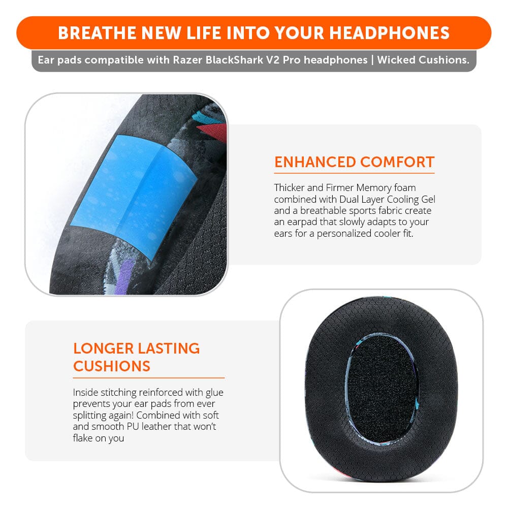 Razer Blackshark V2 Pro Earpads - WC FreeZe Cooling Gel (PRE 2023 model)