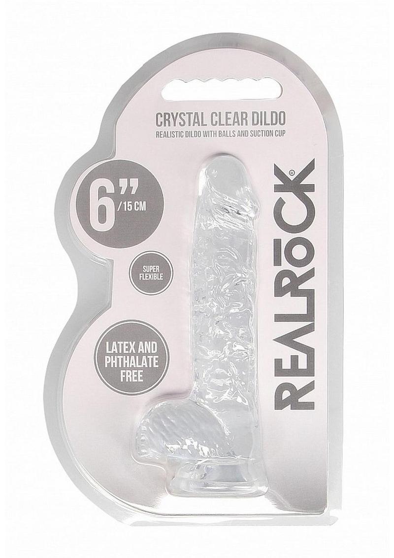 Realrock Crystal Clear Dildo with Balls - PhishStones Products