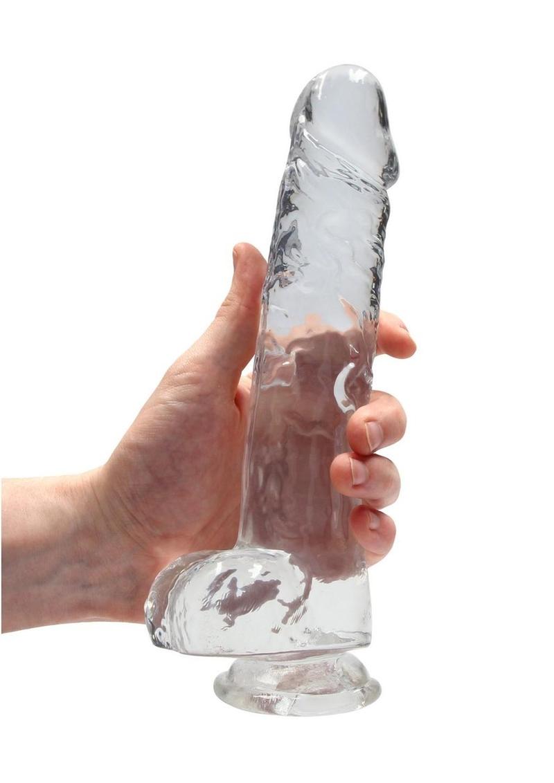 Realrock Crystal Clear Dildo with Balls - PhishStones Products