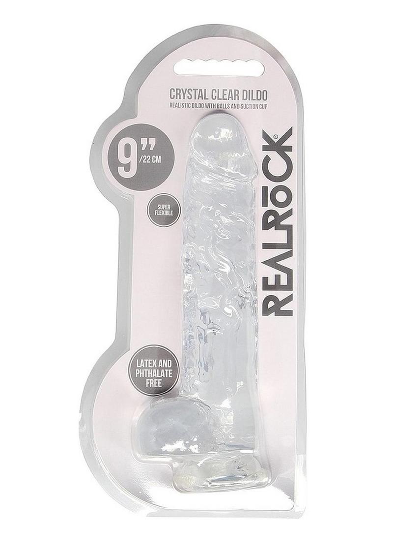 Realrock Crystal Clear Dildo with Balls - PhishStones Products