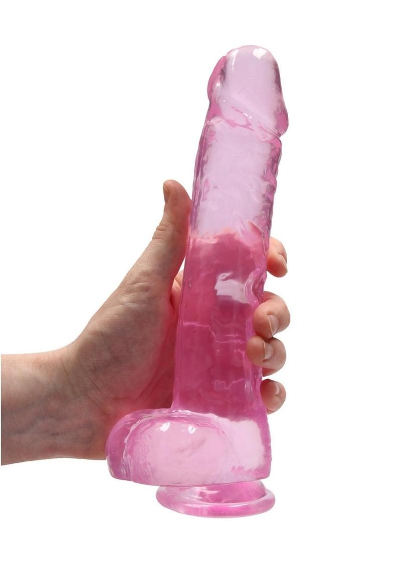 Realrock Crystal Clear Dildo with Balls - PhishStones Products