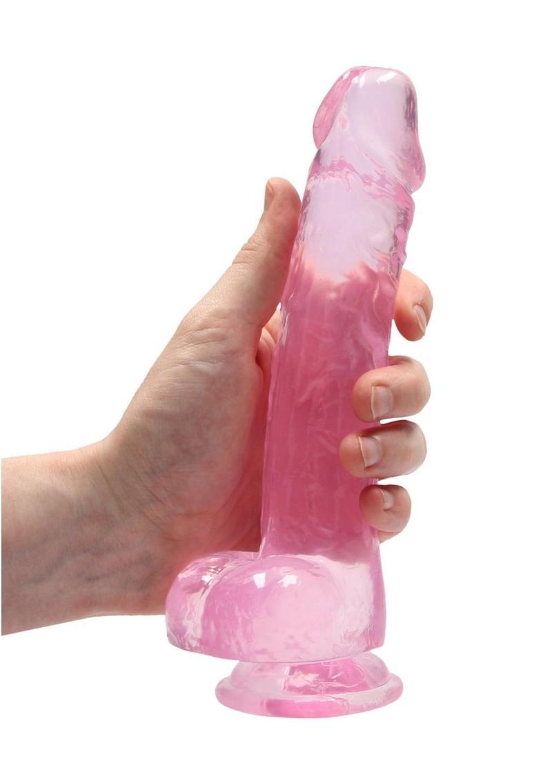 Realrock Crystal Clear Dildo with Balls - PhishStones Products
