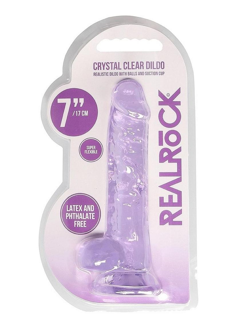 Realrock Crystal Clear Dildo with Balls - PhishStones Products