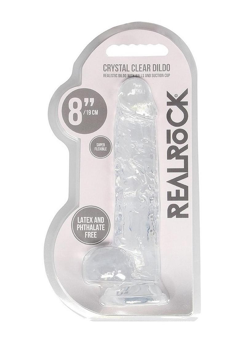 Realrock Crystal Clear Dildo with Balls - PhishStones Products