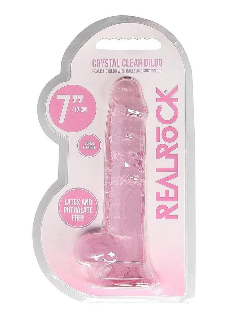 Realrock Crystal Clear Dildo with Balls - PhishStones Products