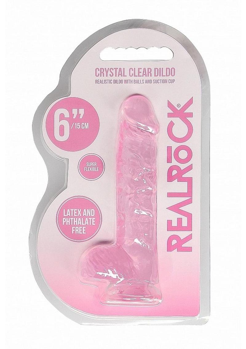 Realrock Crystal Clear Dildo with Balls - PhishStones Products